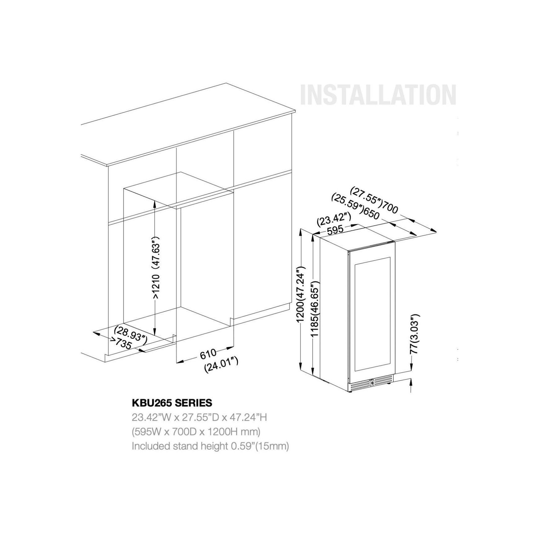 265 Litre Upright LOW-E Glass Door Bar Fridge