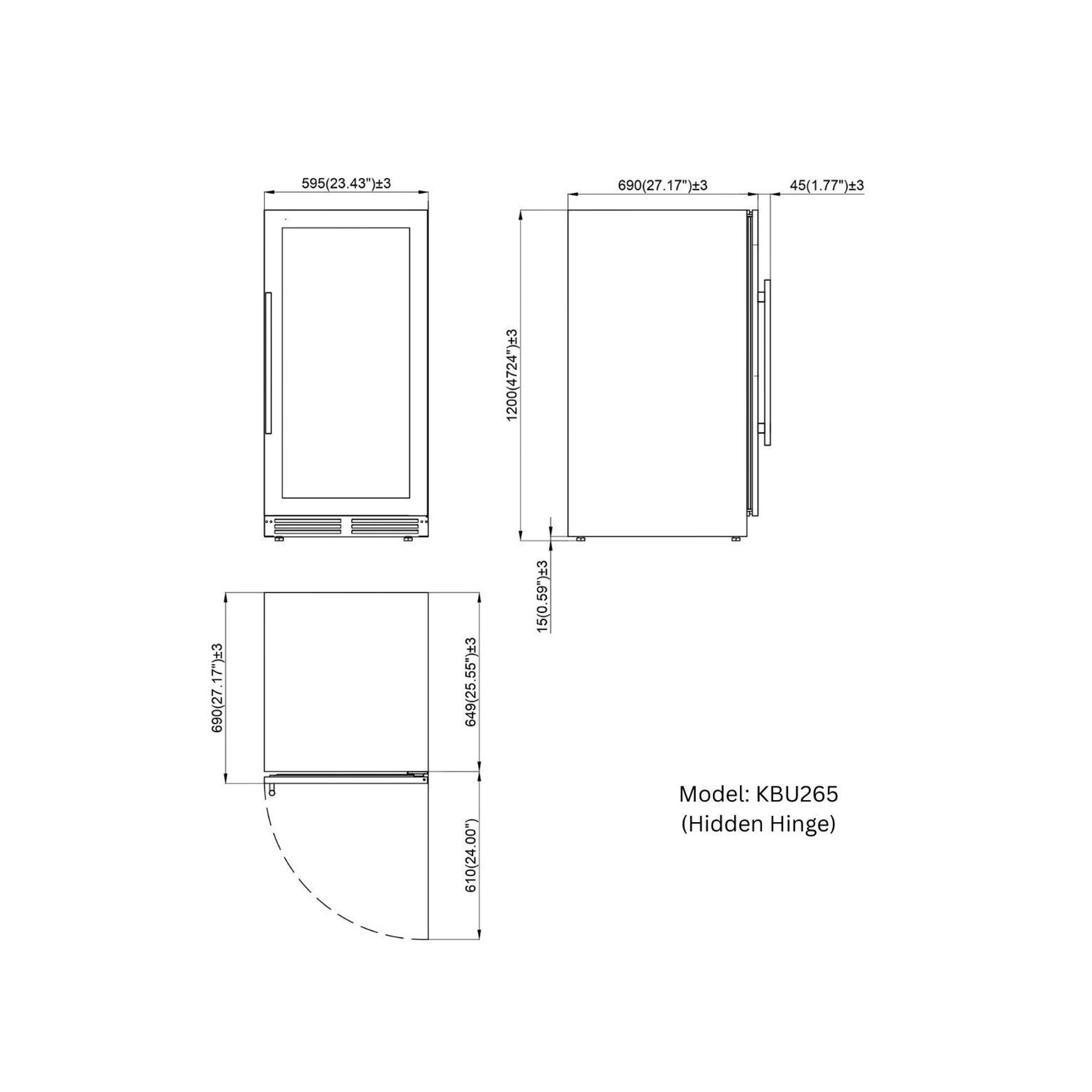 265 Litre Upright LOW-E Glass Door Bar Fridge