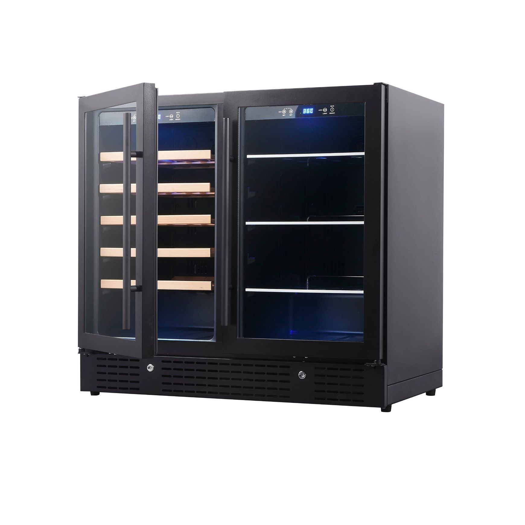 900mm Wide Under Bench Low-E Glass Door Wine and Beer