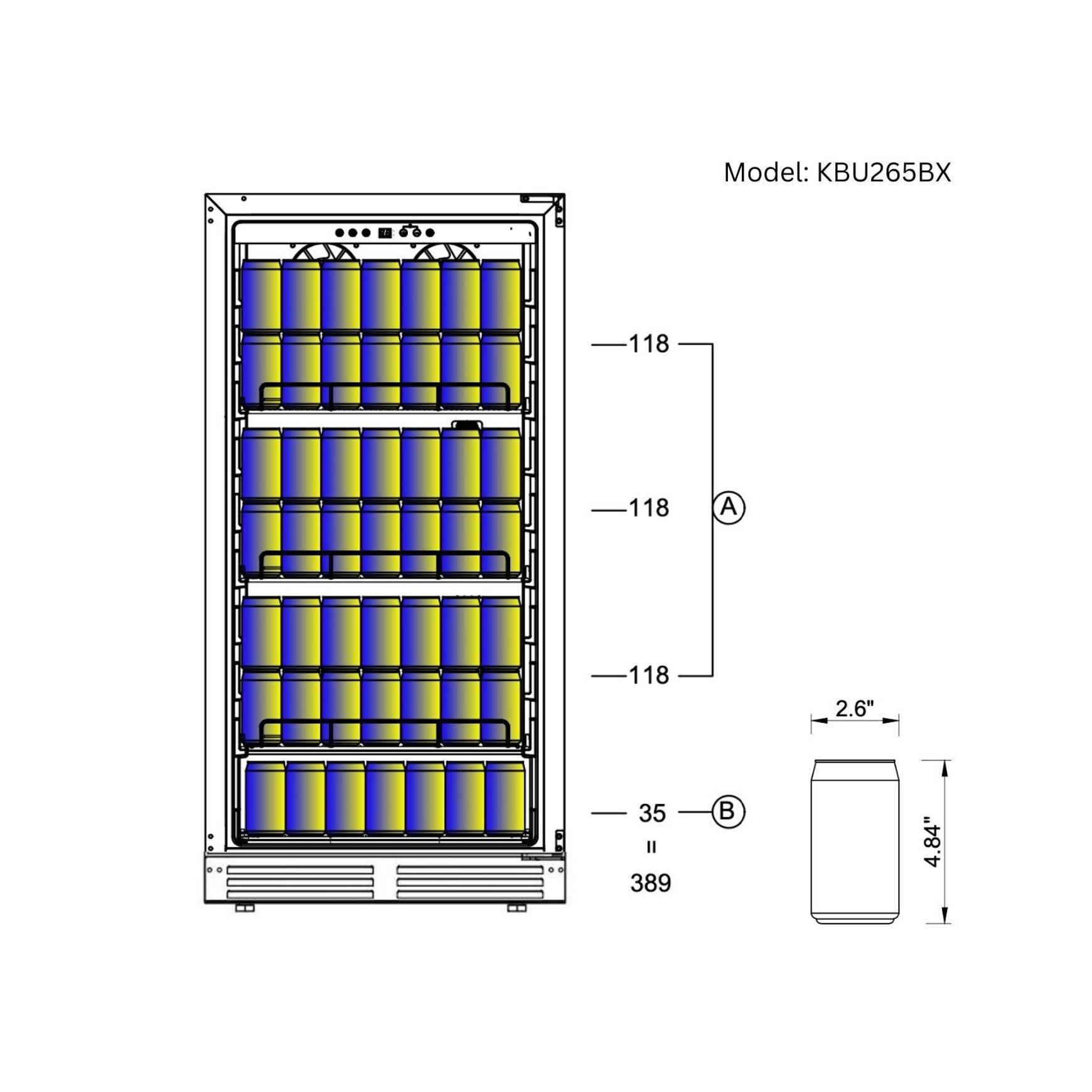 265 Litre Upright LOW-E Glass Door Bar Fridge