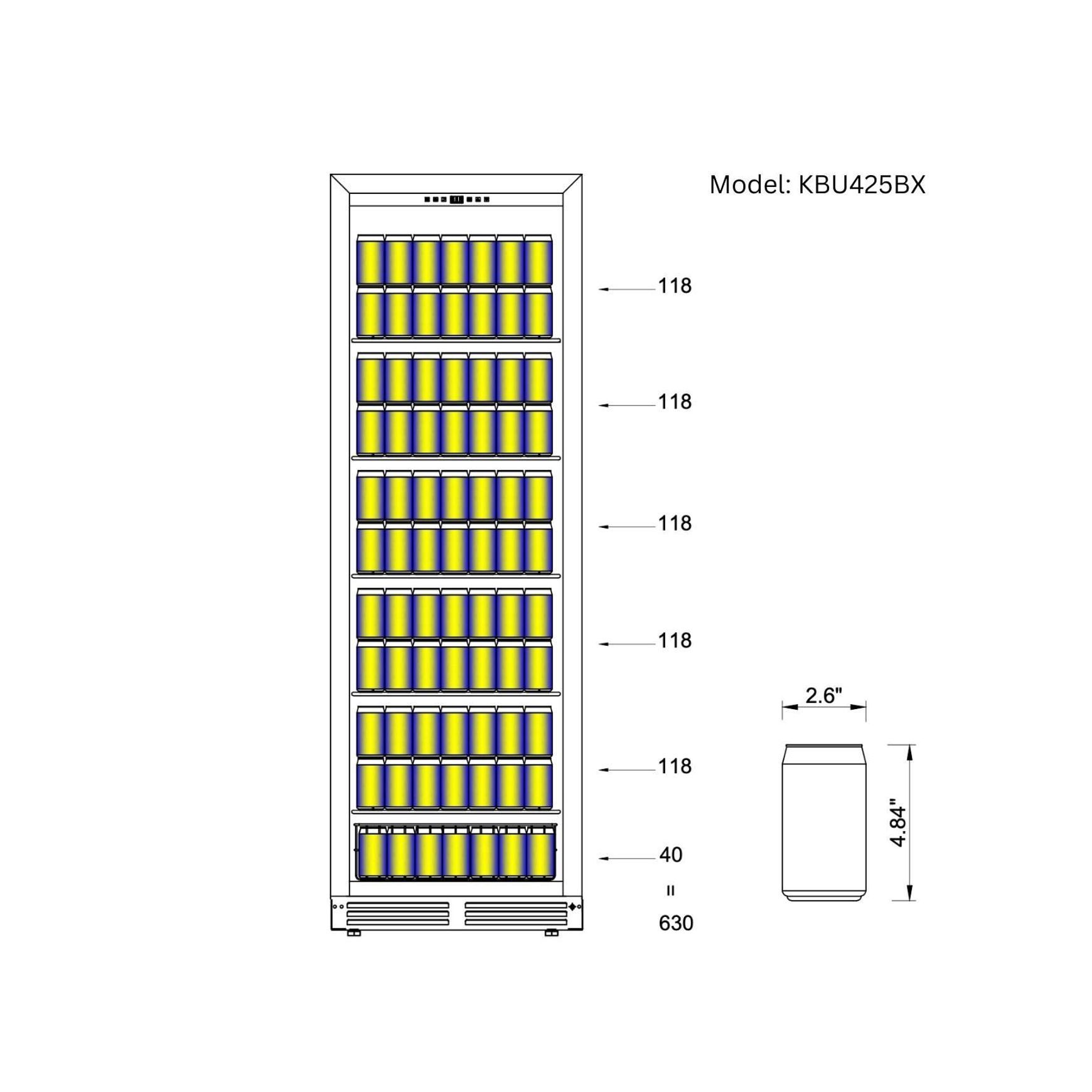 1800mm High Upright Wine & Beverage Fridge - 3 Zones