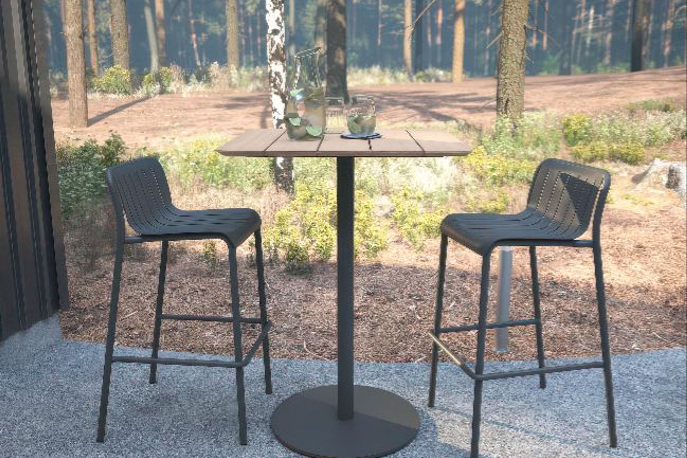Roku Outdoor High Bar Teak Table