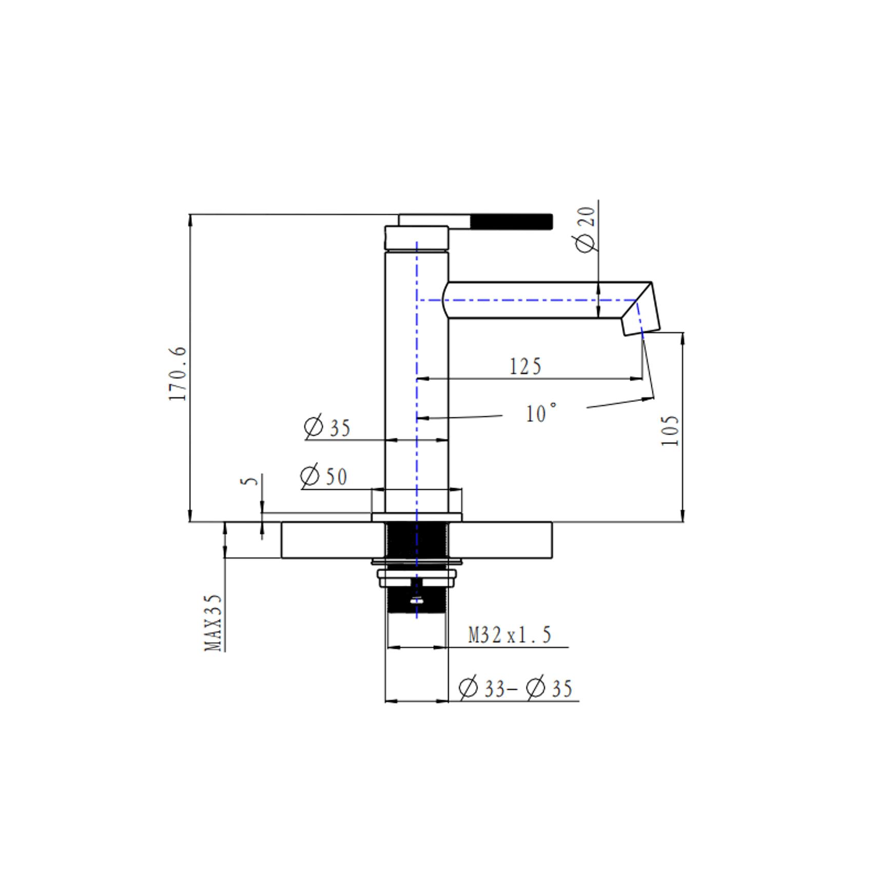 Caddence Basin Mixer Brushed Brass