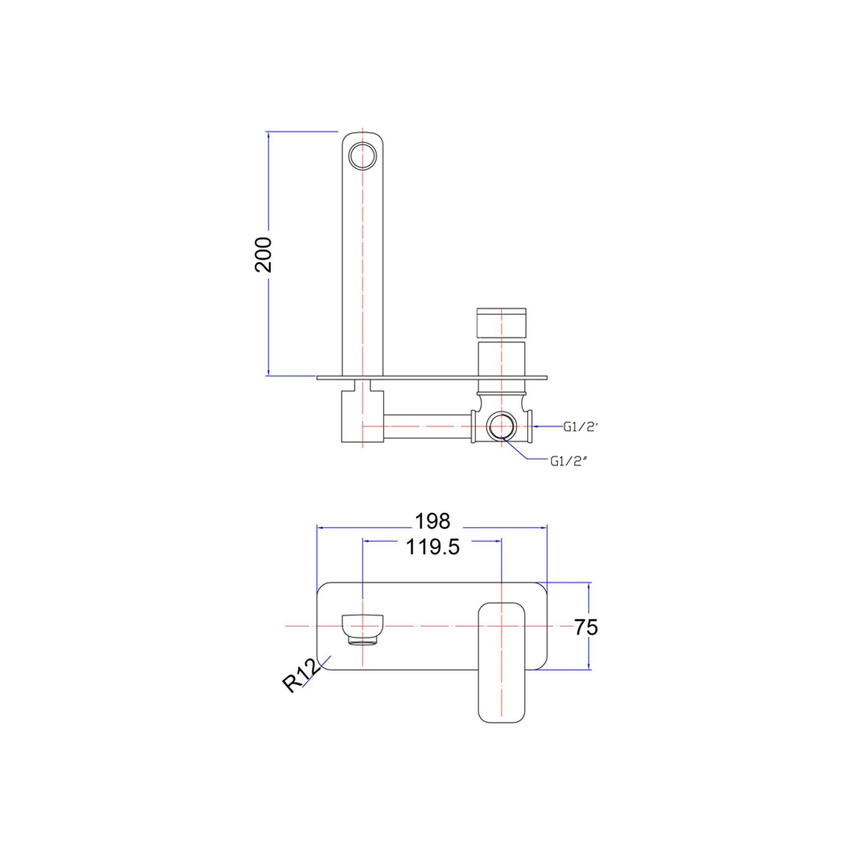 Unika Modena Wall Basin Mixer