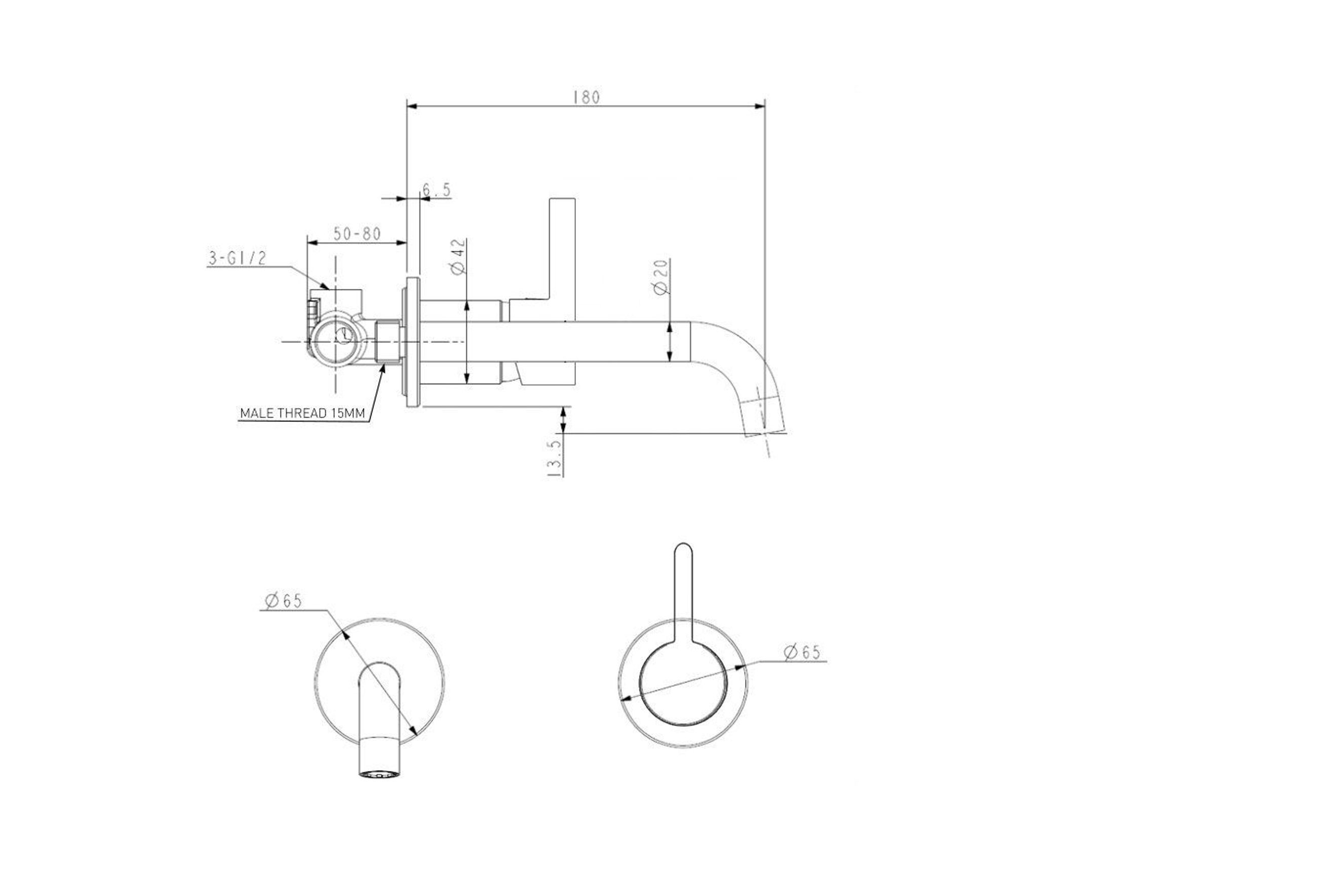 Telaio Wall Mounted Basin Mixer