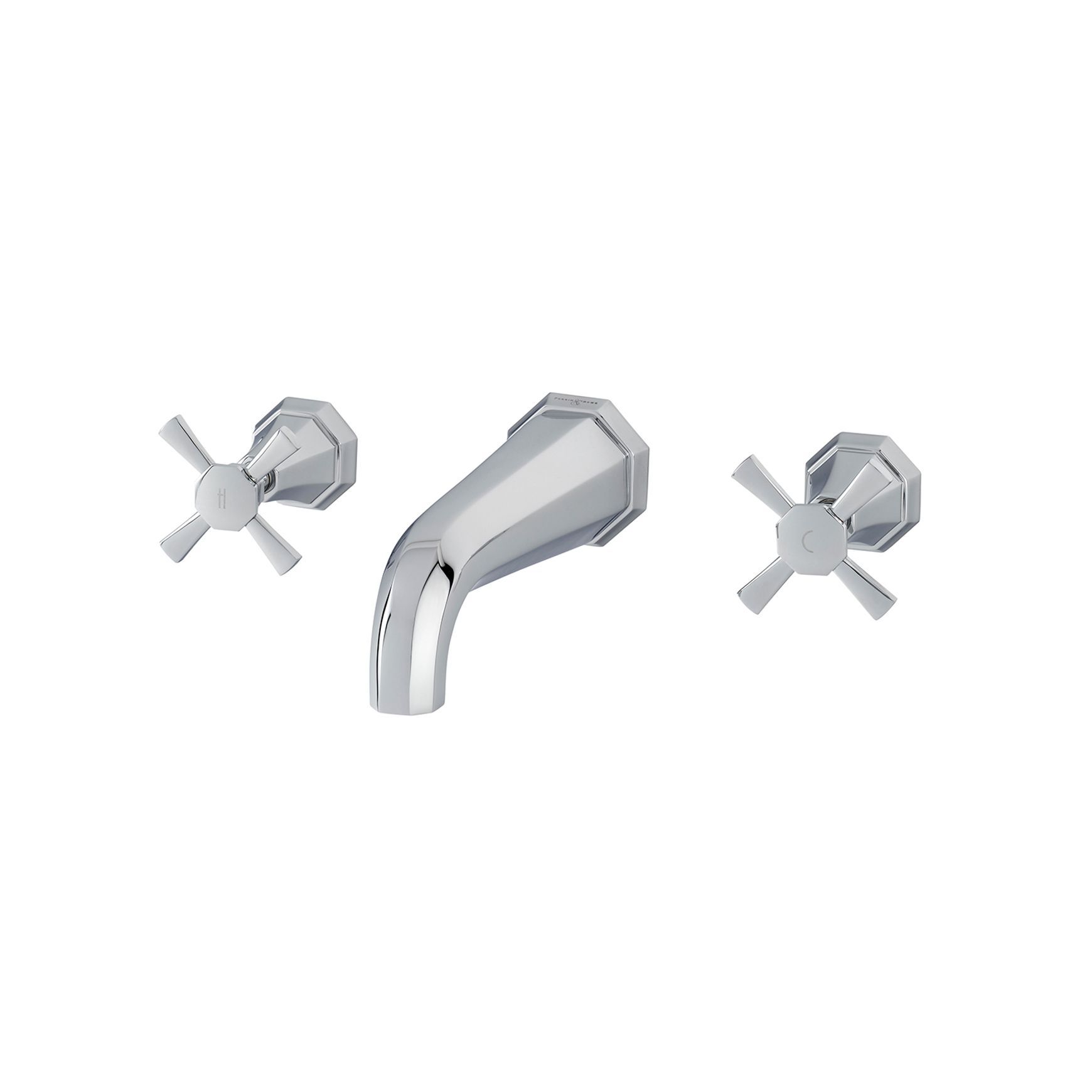 Perrin & Rowe - Deco Wall-Mounted Basin Mixer With Crosshead Taps