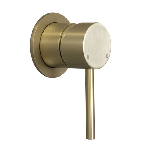 Mira Brushed Brass Gold Wall Mixer