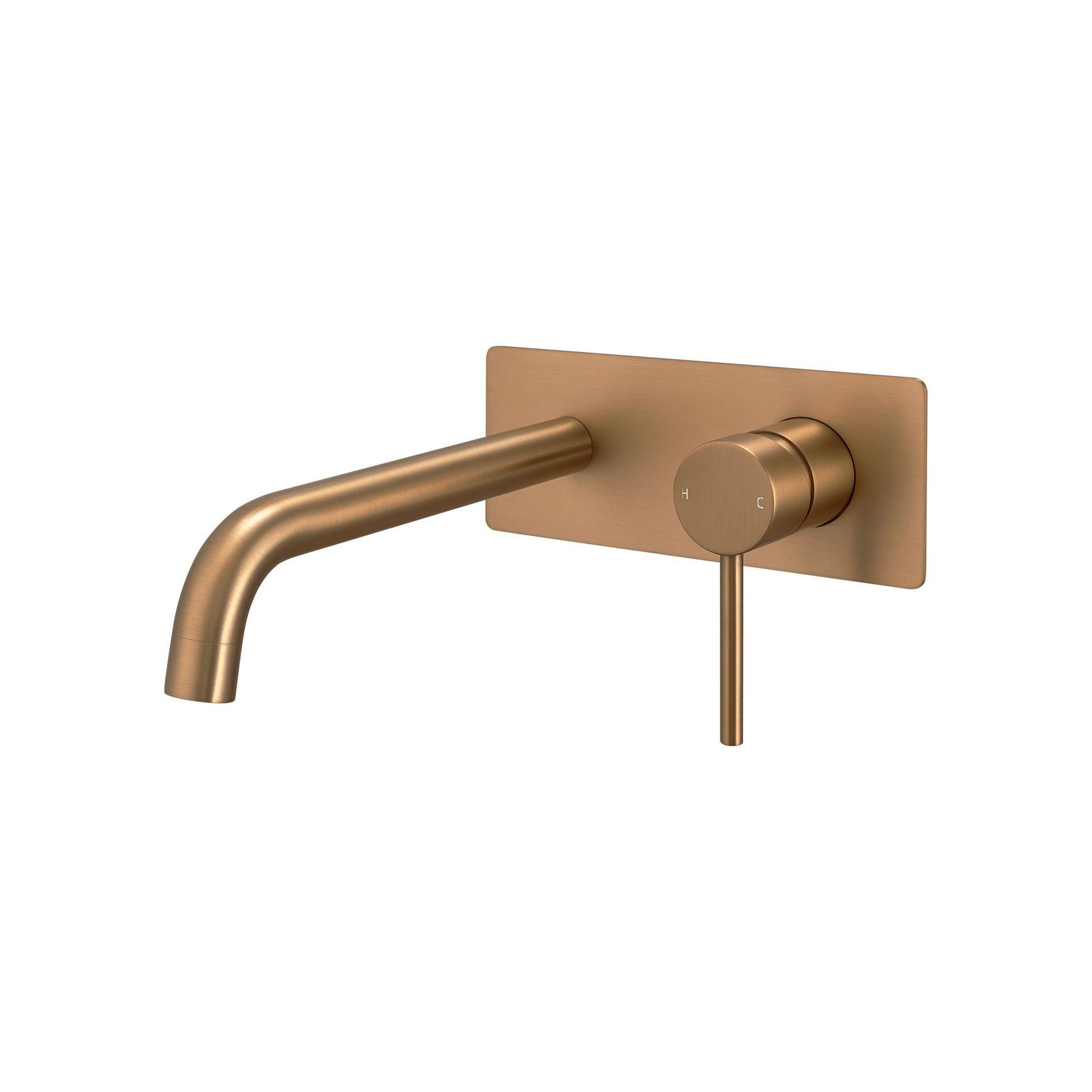 Lucid Pin Spout Mixer Trim Kit Brushed Copper Square