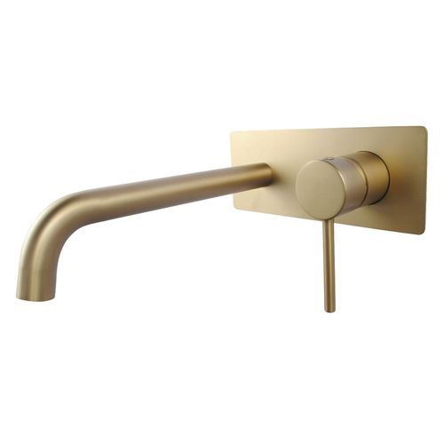 Lucid Pin Wall Mixer With Spout Brushed Brass