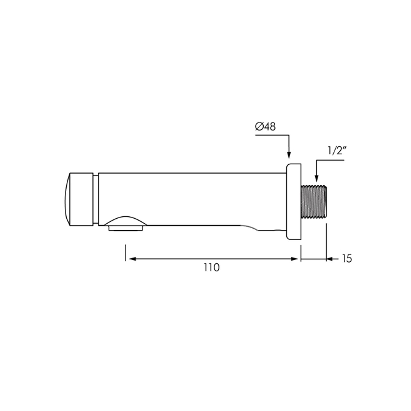 Delabie Temposoft 2 Time Flow Bib Tap dimensions