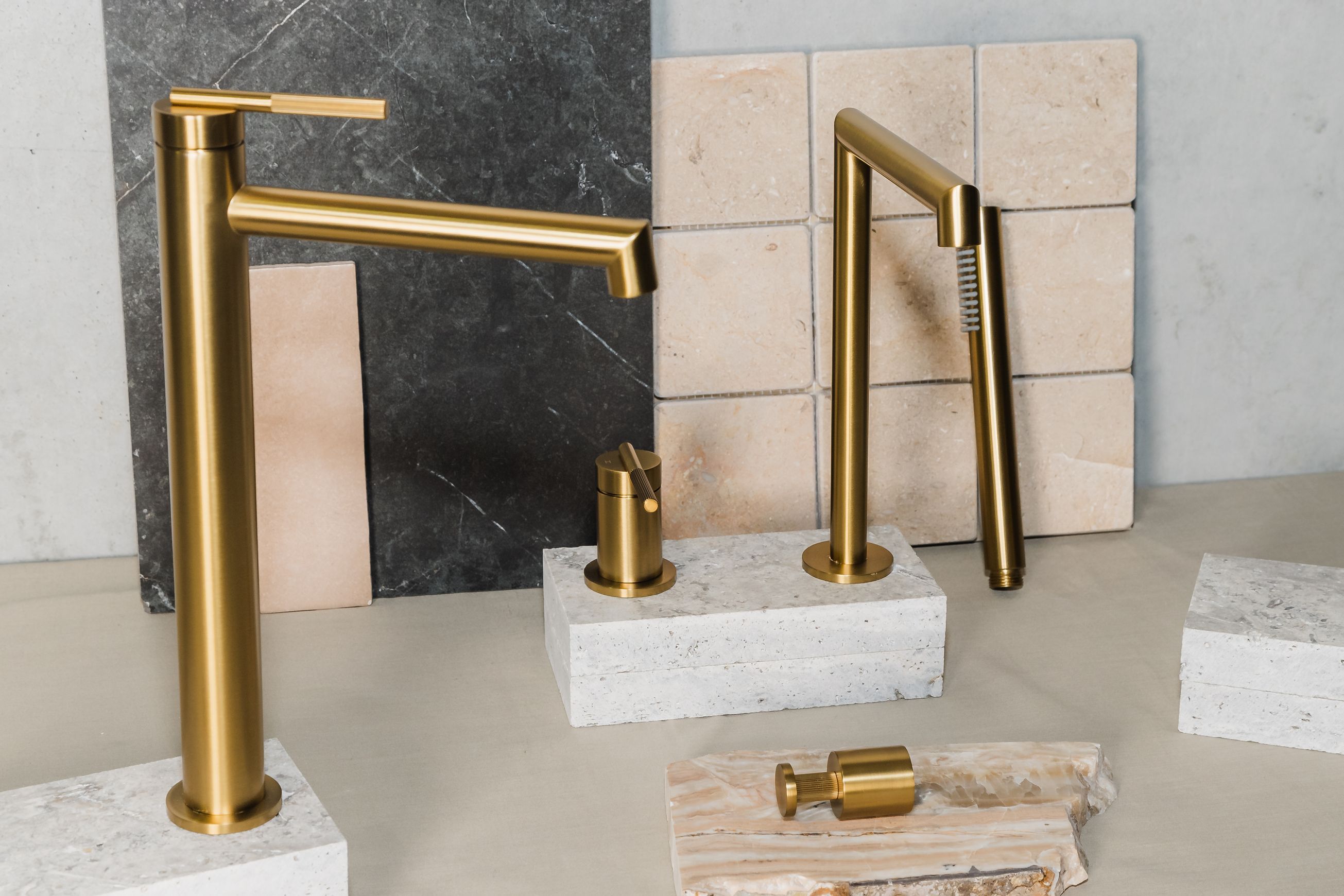 Caddence Tall Basin Mixer Brushed Brass
