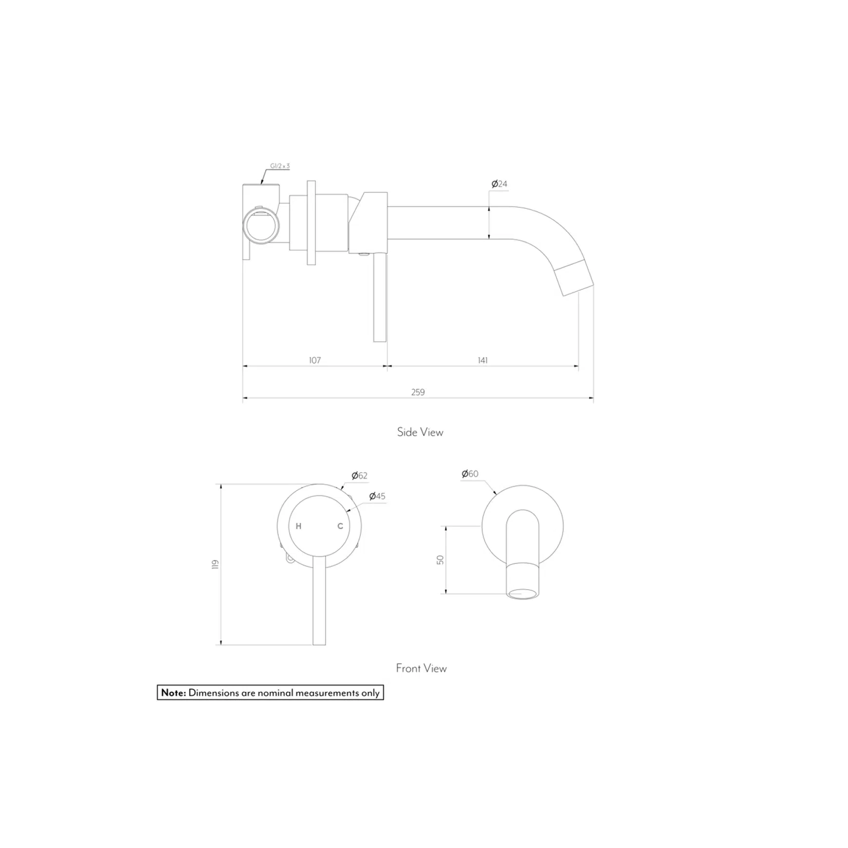 Elysian Minimal Mixer & Spout Set