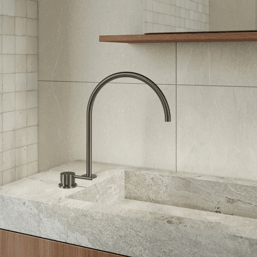 Elysian Bench-Mounted Mixer | Brushed Gunmetal