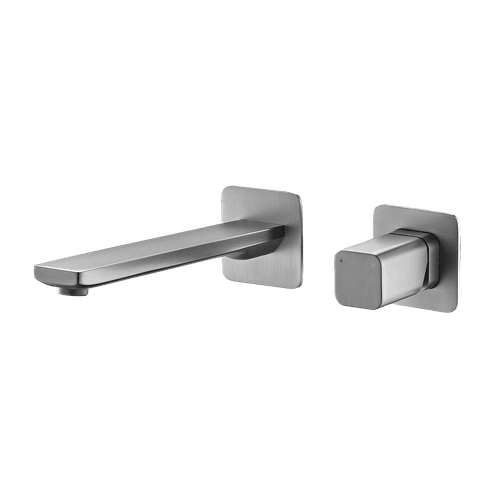 Cube Wall Mounted Basin Mixer Brushed Nickel