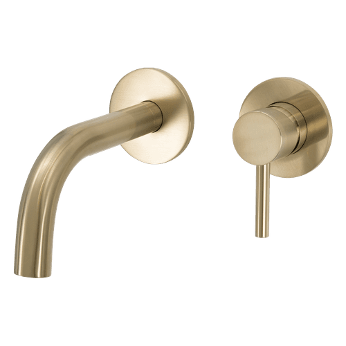 Scarab Wall Basin Mixer with Short Spout Brushed Gold