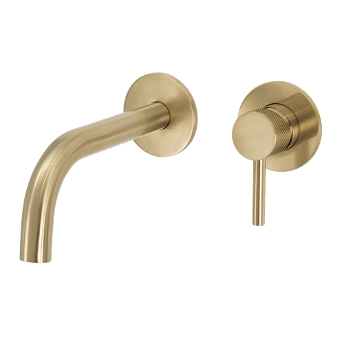 Scarab Wall Basin Mixer Brushed Gold