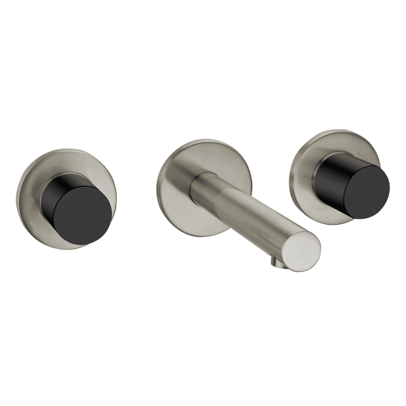 Urban Wall Mounted Basin Mixer Brushed Stainless