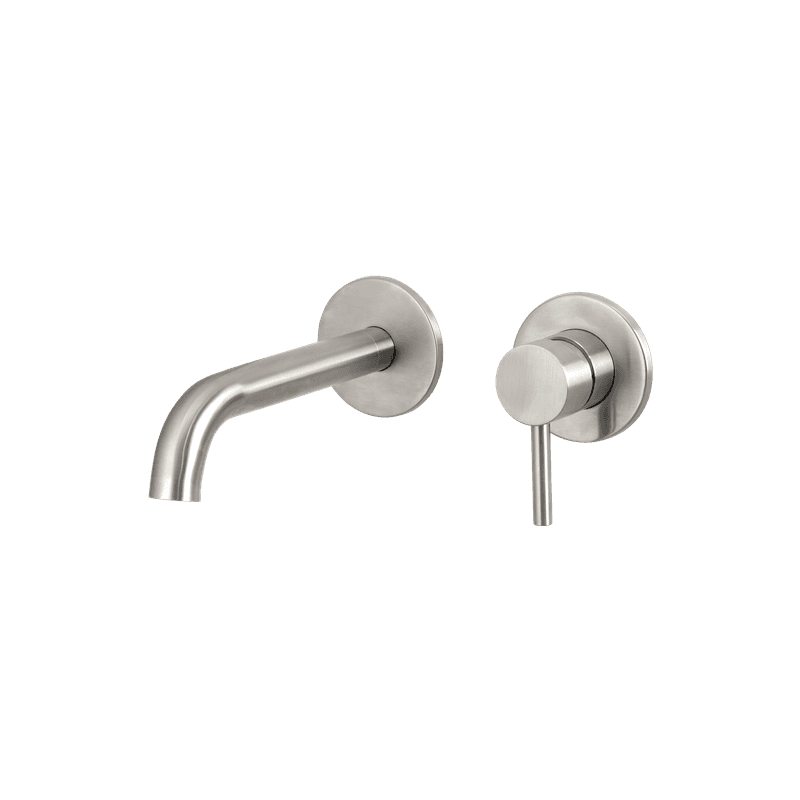 Urban Wall Mounted Basin Mixer Brushed Stainless