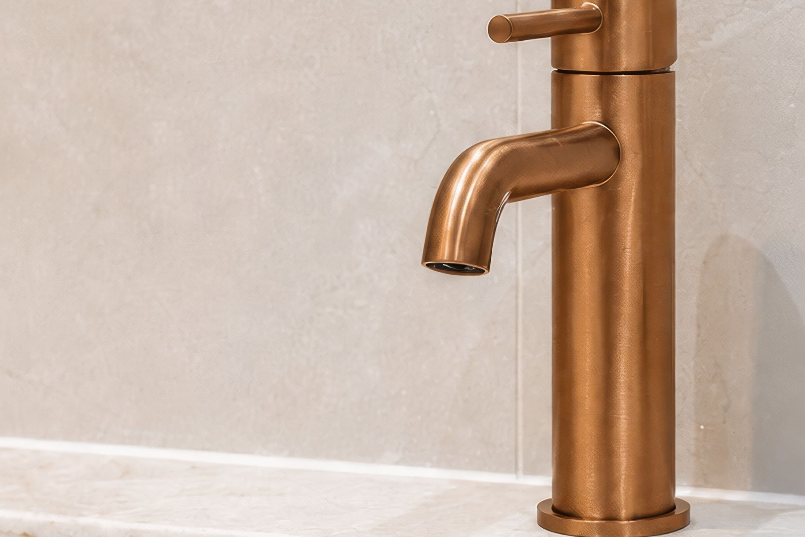 Lucid Pin Basin Mixer Brushed Copper