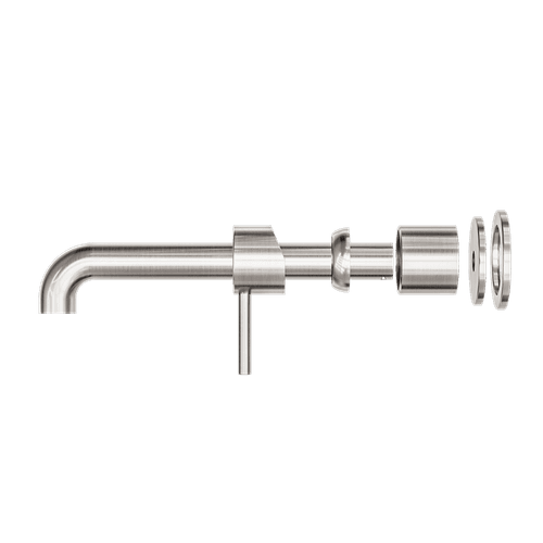 Zen SS316L Wall Basin/Bath Mixer Separate Back Plate 185mm Spout Trim Kits | Brushed Nickel