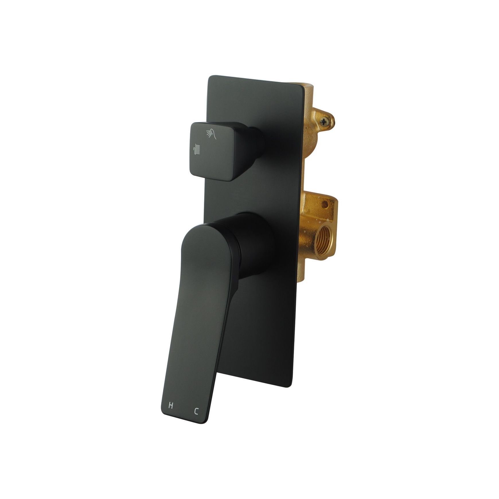 Rushy Wall Mixer With Diverter Matte Black