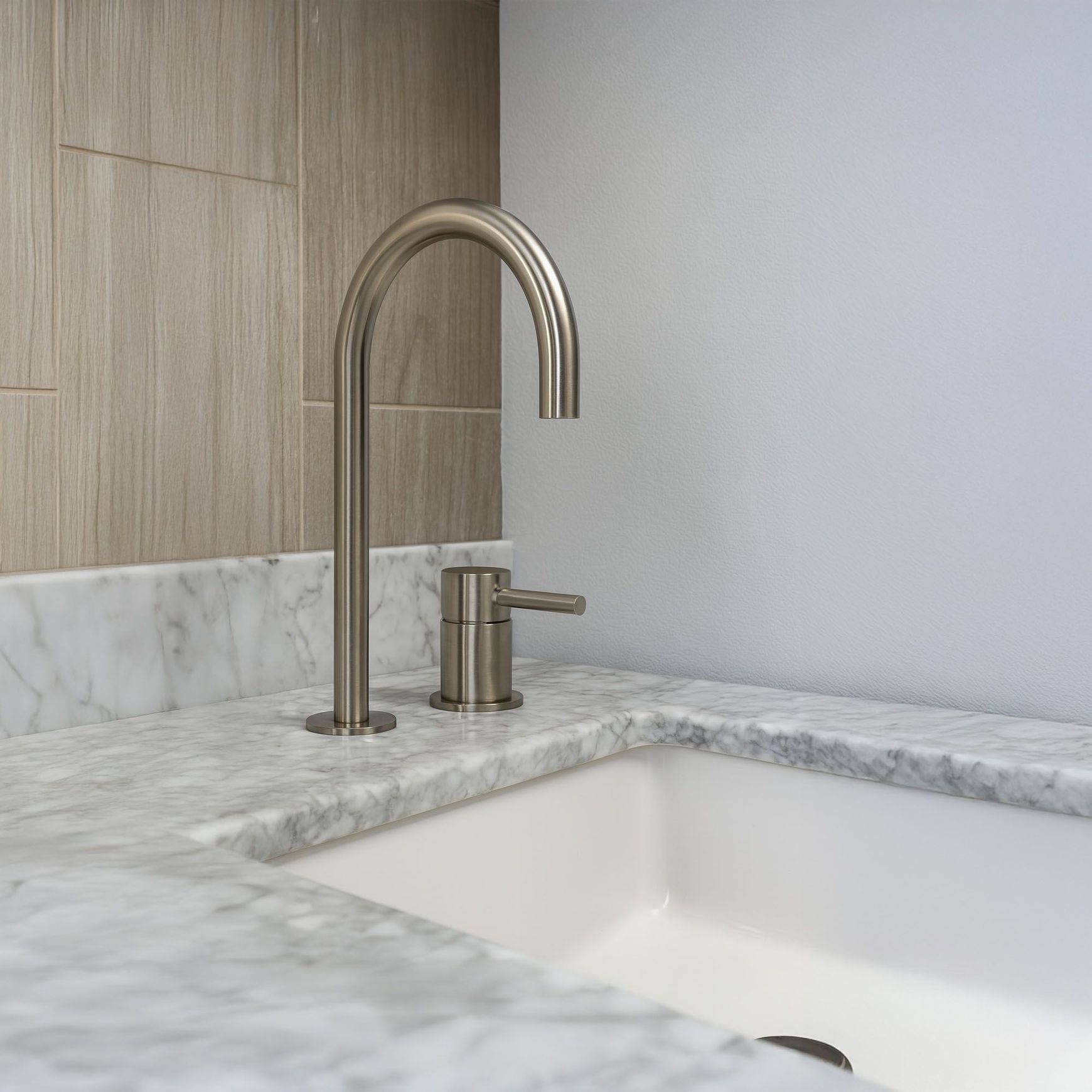 Pan 2 Tap Hole Basin Mixer High Spout