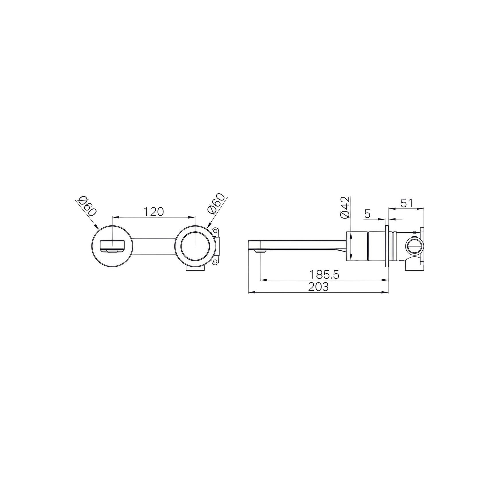 Pure SS316L Progressive Wall Basin/Bath Mixer Separate Back Plate Brushed Bronze