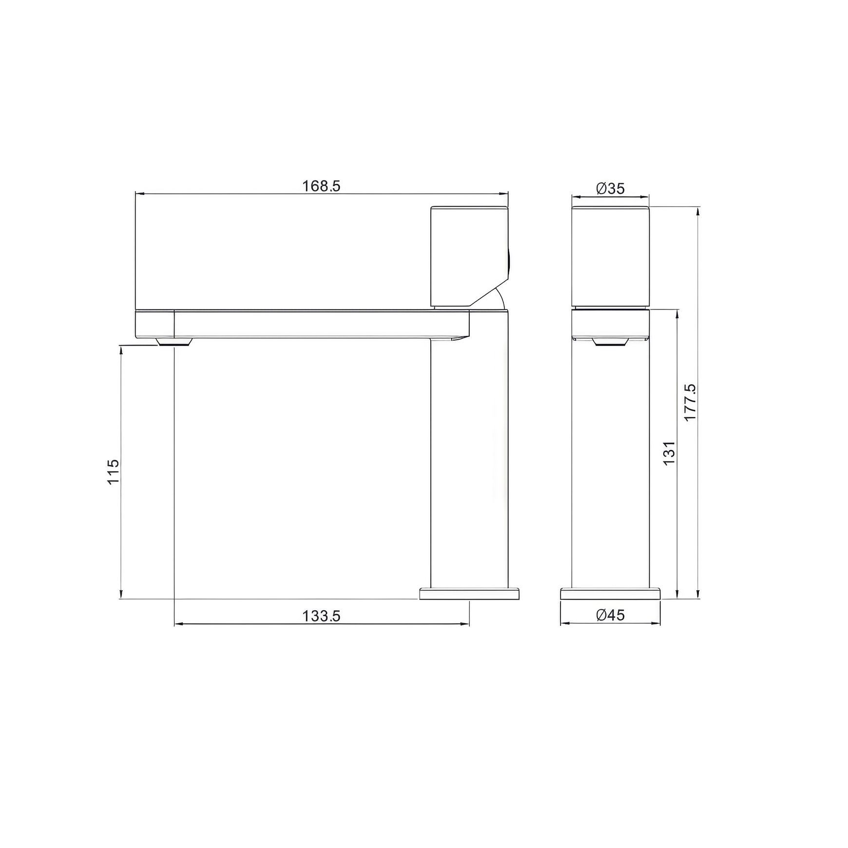 Pure SS316L Basin Mixer Brushed Nickel