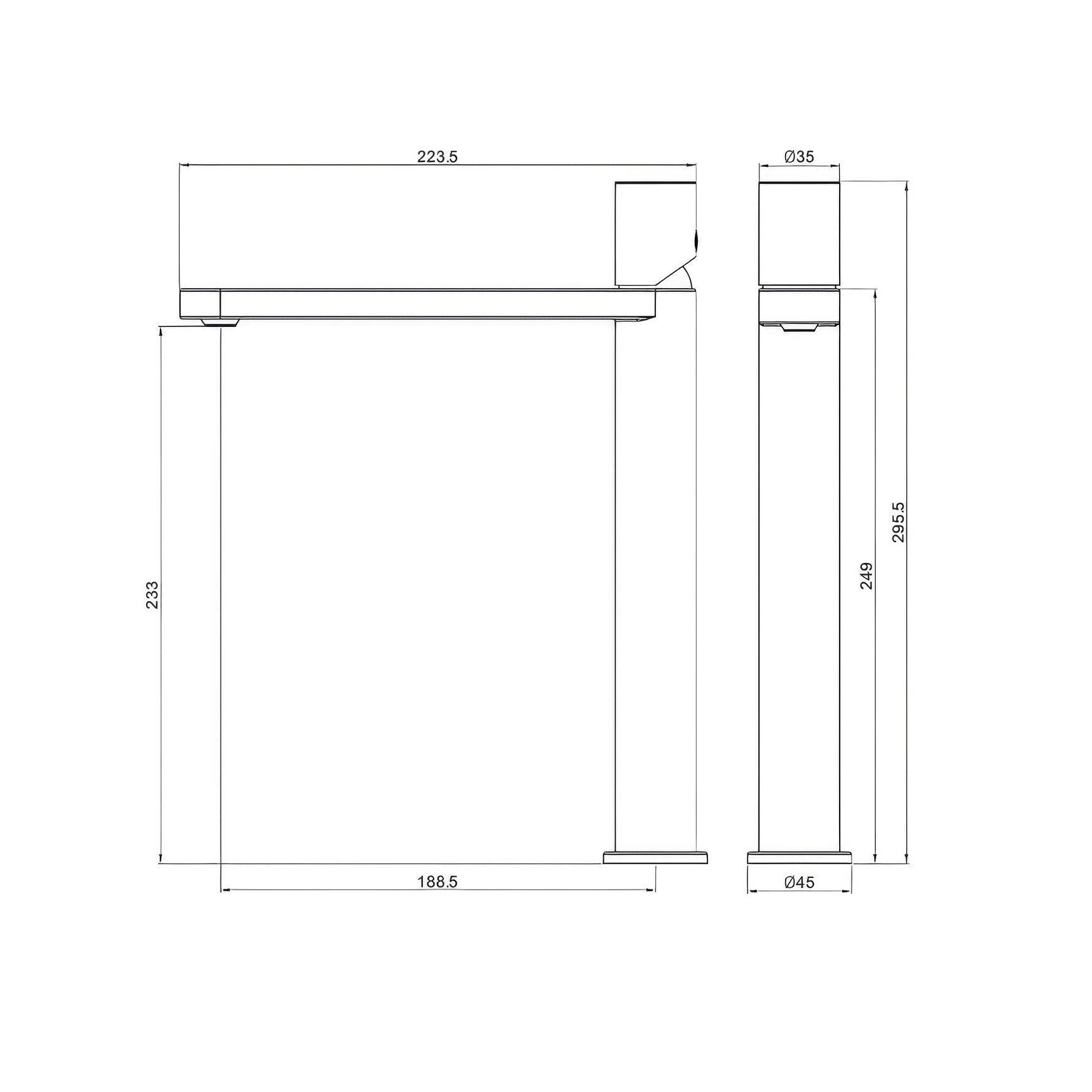 Pure SS316L Tall Basin Mixer Graphite