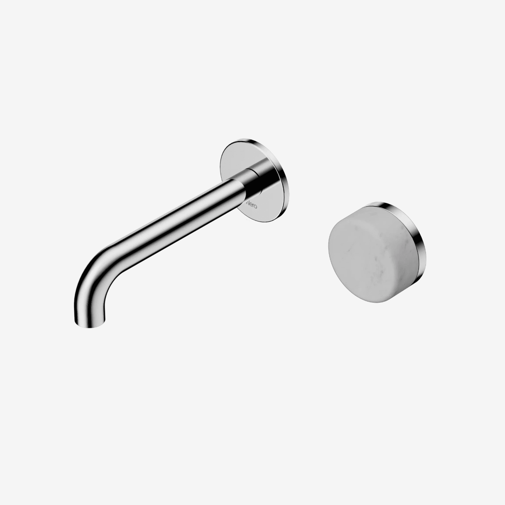 Serenity Wall Basin Mixer 160mm Spout Carrara Handle Chrome