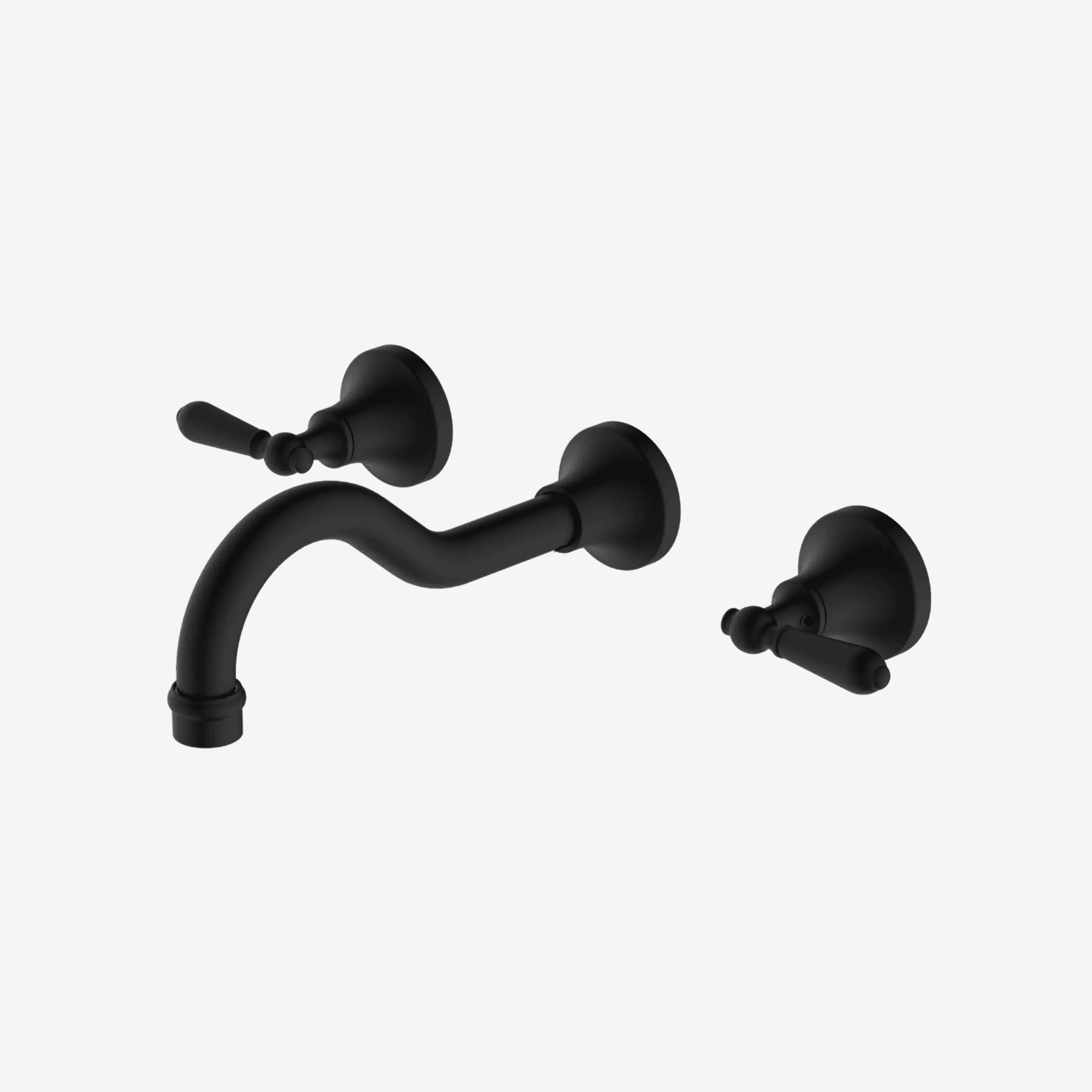 York Basin Set With Metal Lever Matte Black