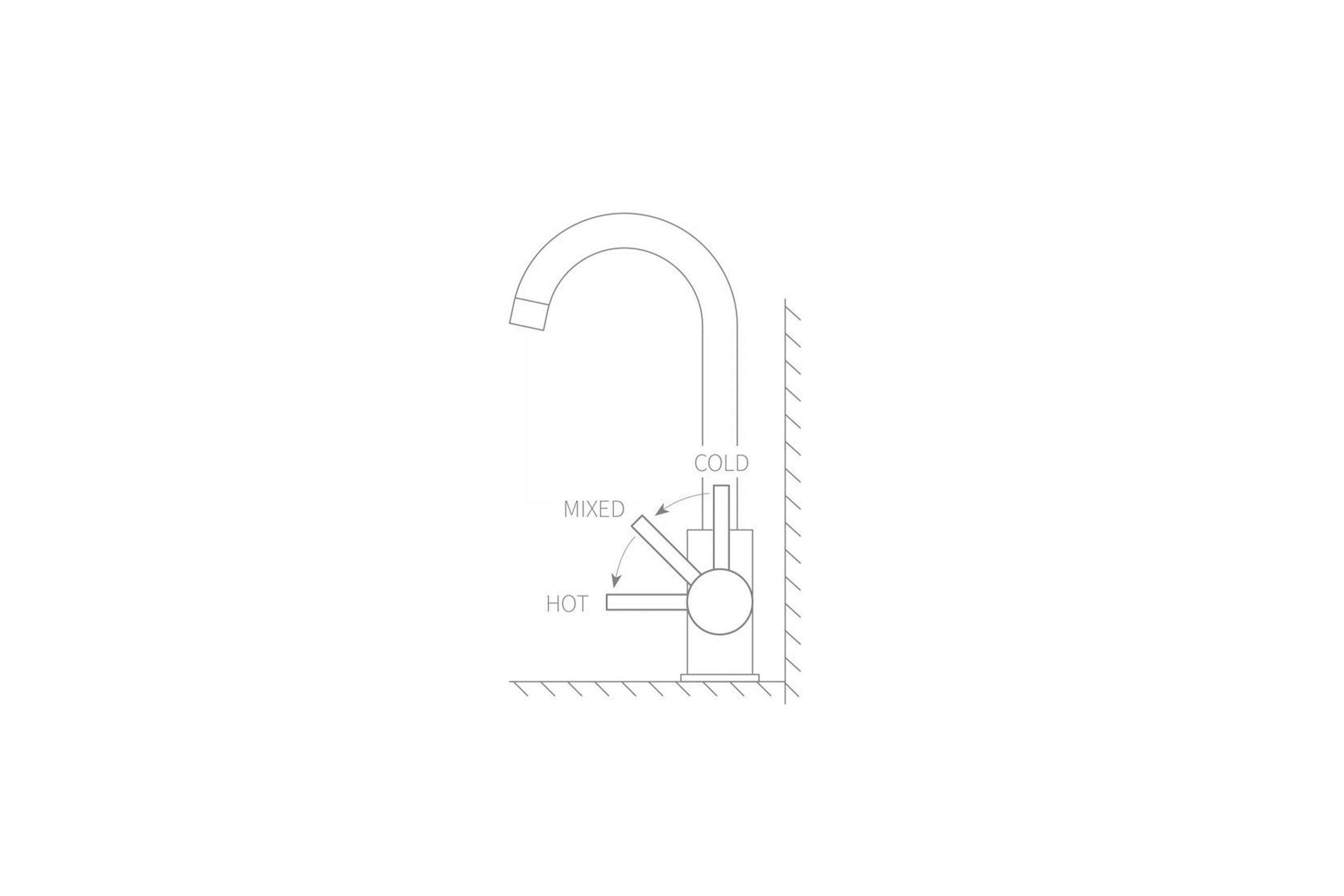 Storm Gooseneck Sink Mixer with Cold Start technology