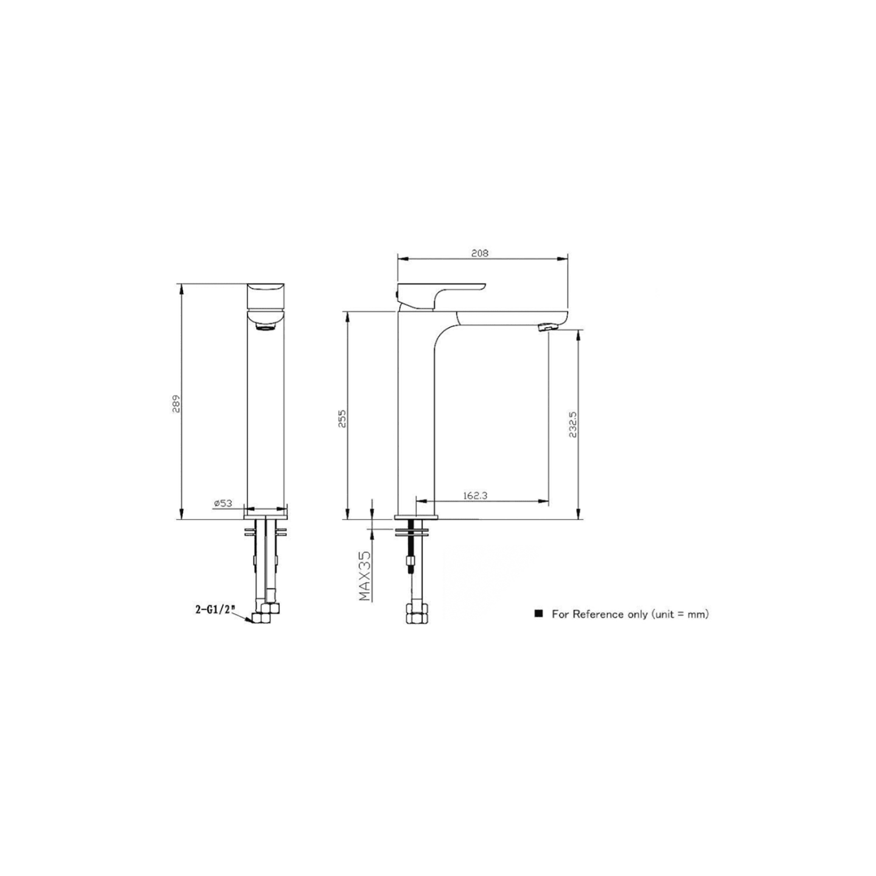 Orza Extended Height Basin Mixer