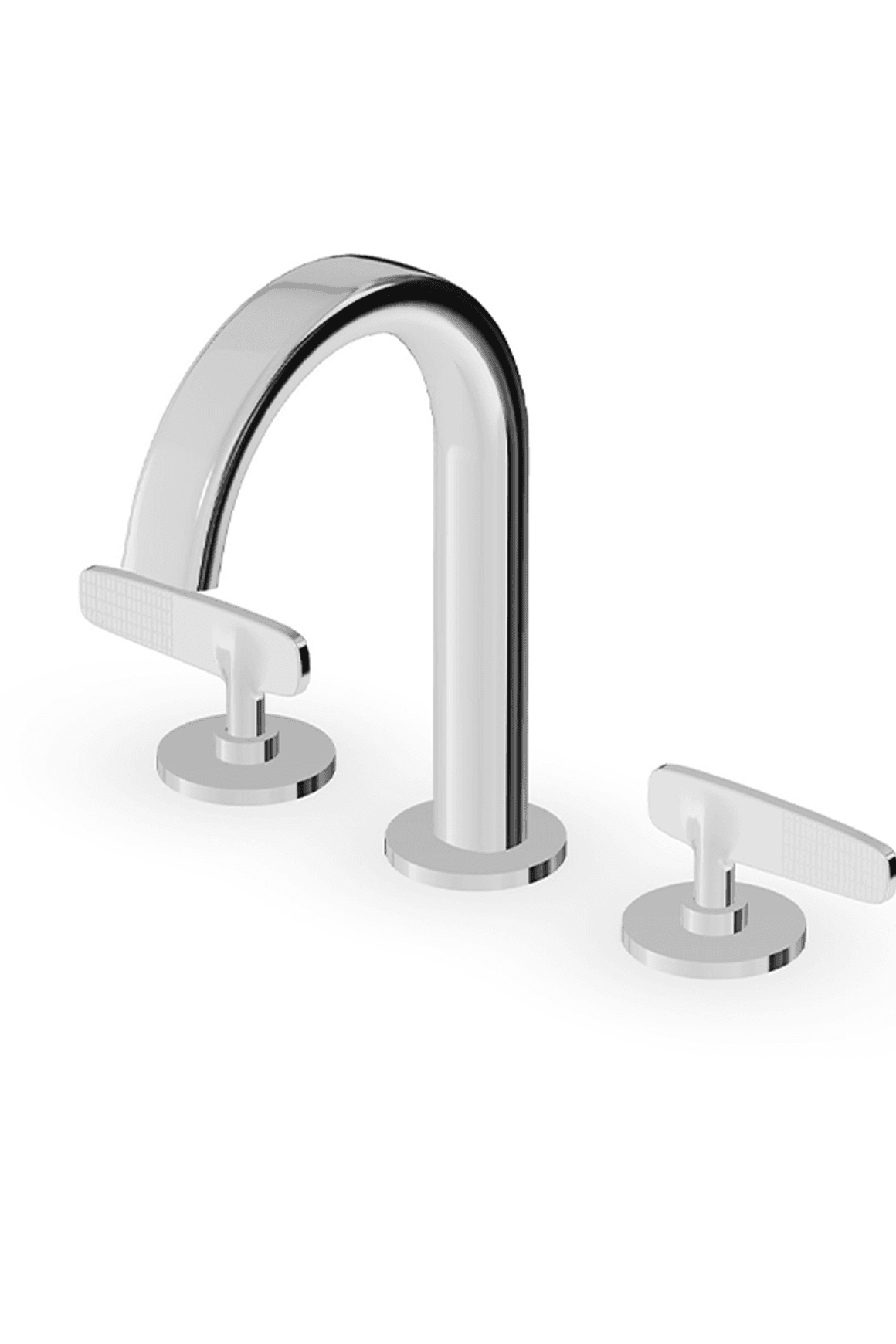 Veloce 3th Deck Mounted Basin Mixer Low Gooseneck Spout