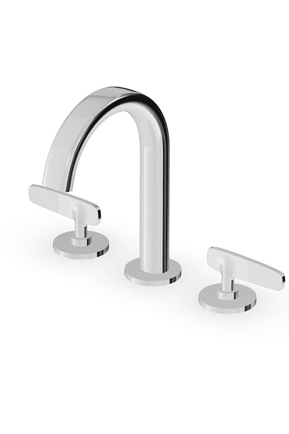 Veloce 3th Deck Mounted Basin Mixer Low Gooseneck Spout