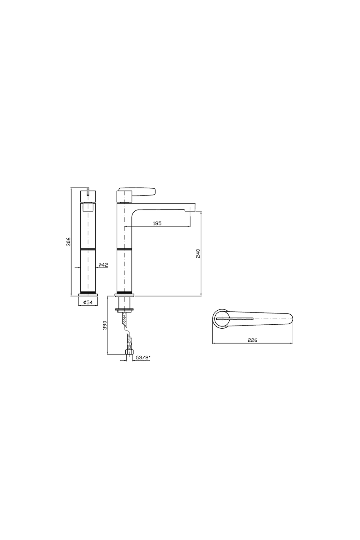 Veloce Extended Height Basin Mixer