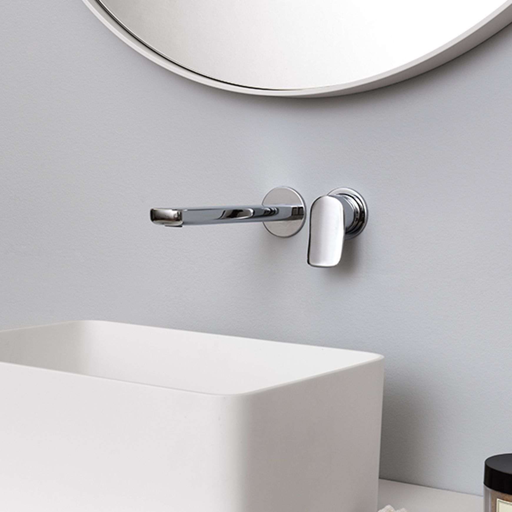Brim Wall Mounted Basin Mixer 225mm Trimset