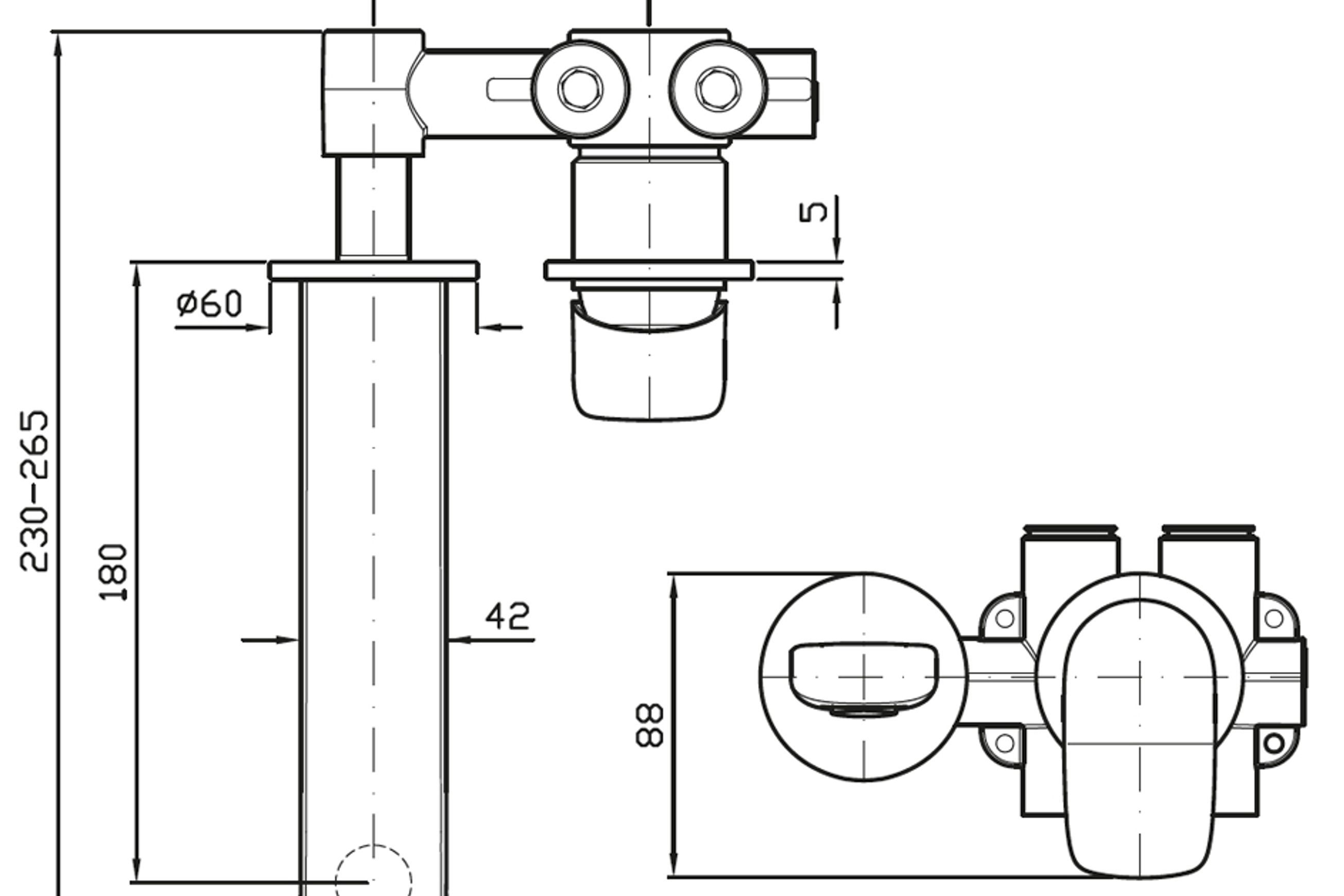 Brim Wall Mounted Basin Mixer 180mm Trimset