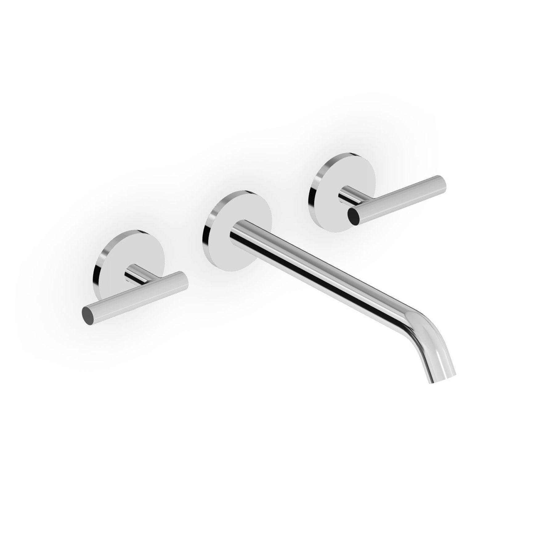 Pan S 3 Tap Hole Wall Mounted Basin Mixer 220mm