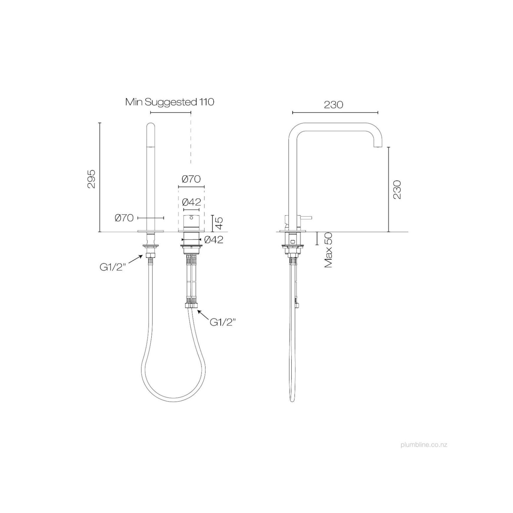Buddy X Square 2 Hole High Mixer
