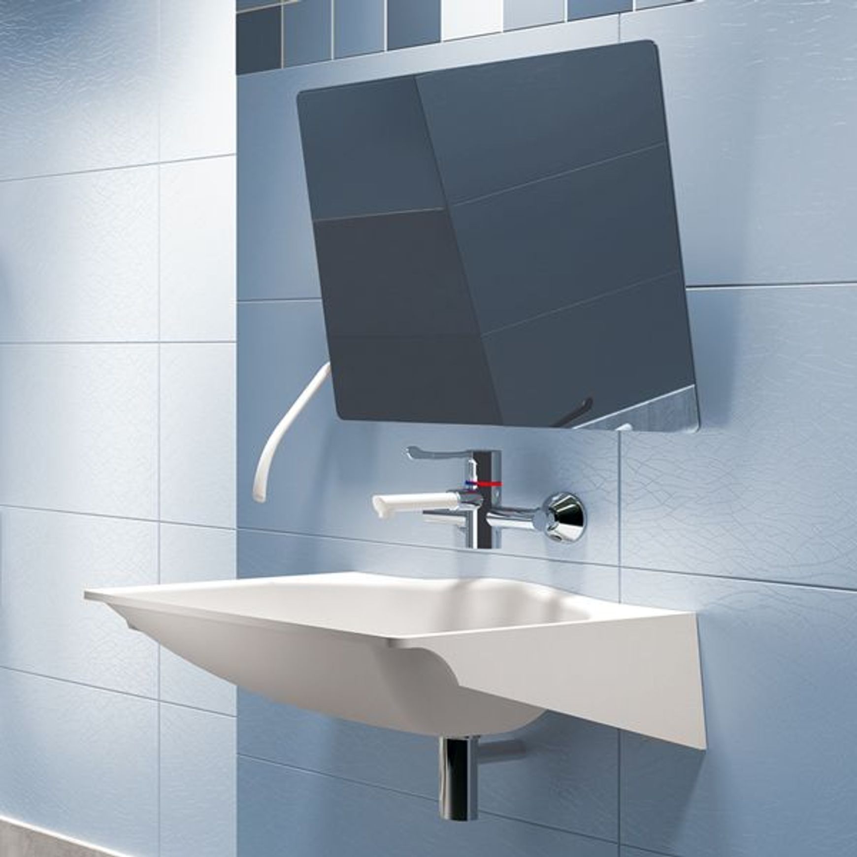 Delabie Securitherm Wall Mounted Bioclip Basin Mixer