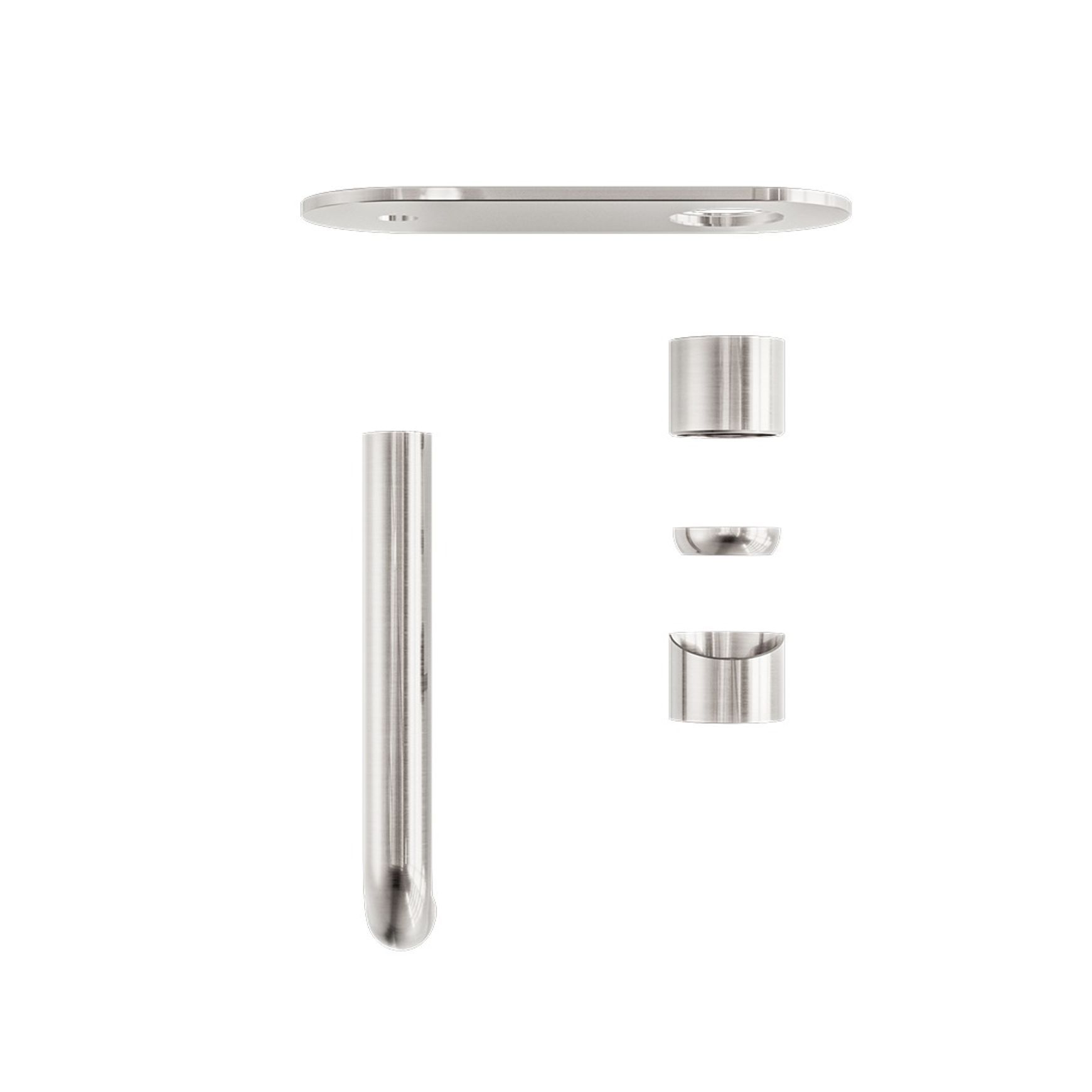 Zen SS316L Wall Basin/Bath Mixer 230mm Spout Trim Kits | Brushed Nickel