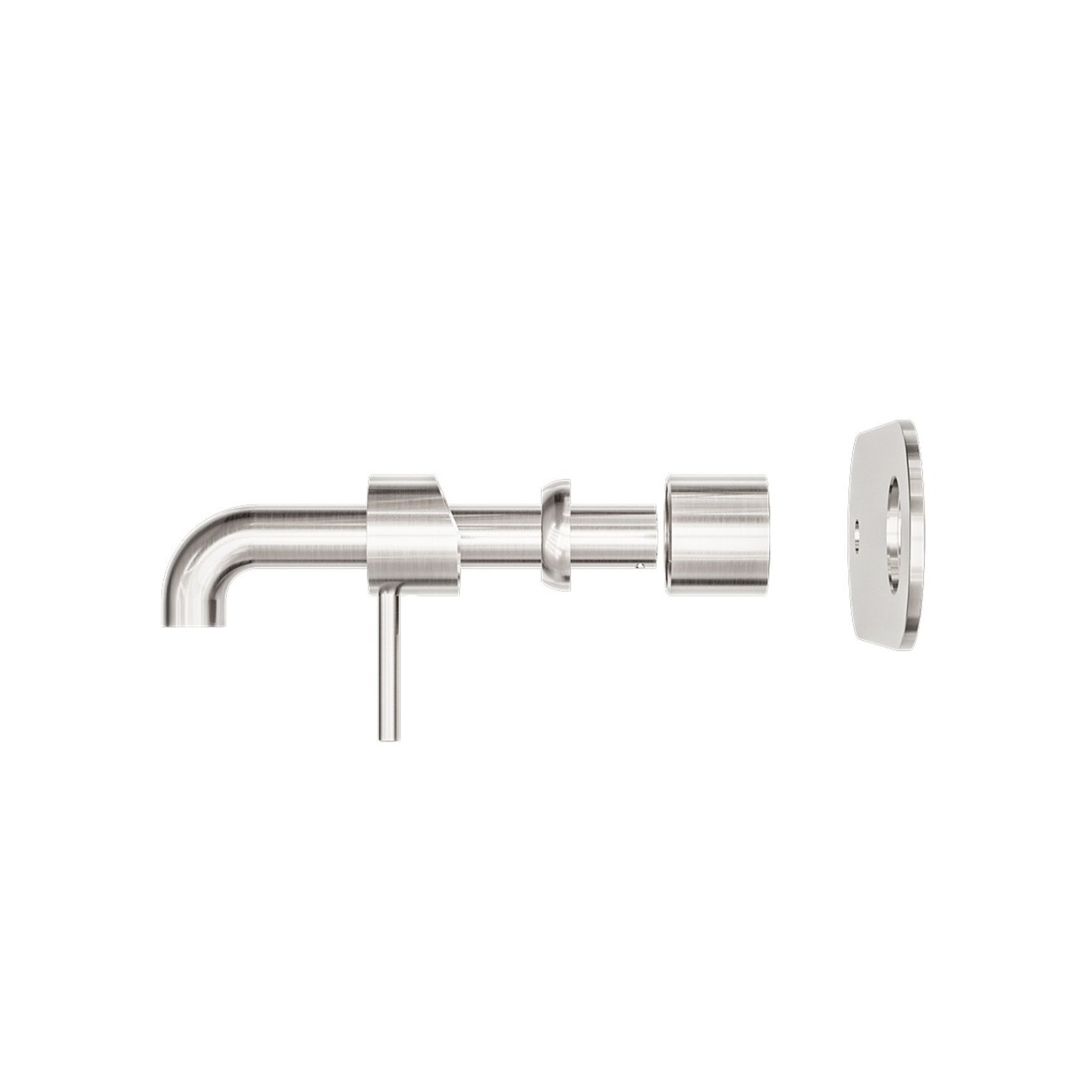 Zen SS316L Wall Basin/Bath Mixer 185mm Spout Trim Kits | Brushed Nickel