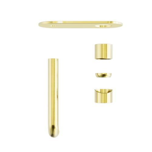 Zen SS316L Wall Basin/Bath Mixer 185mm Spout Trim Kits | Brushed Gold