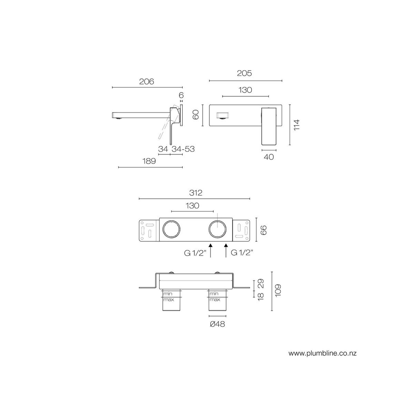 Mint Wall Mount Mixer