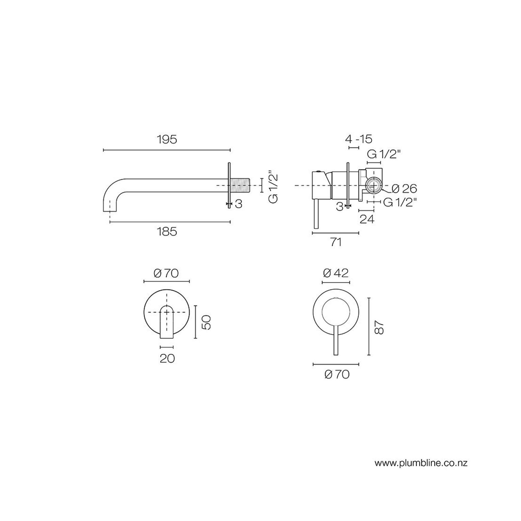 Oli 316 Wall Mount Mixer