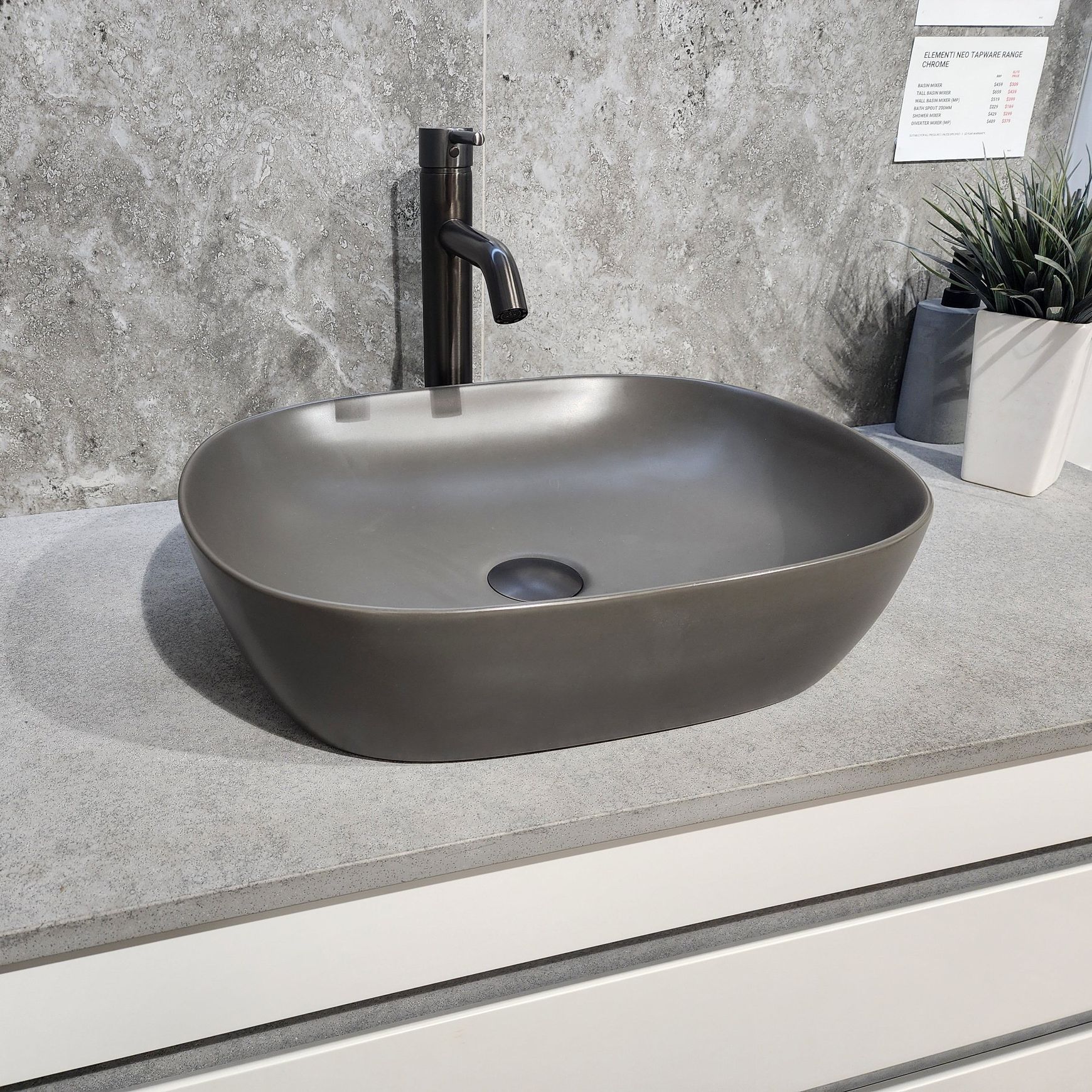 Code Pure Oval 470 Ceramic Vessel Basin Range
