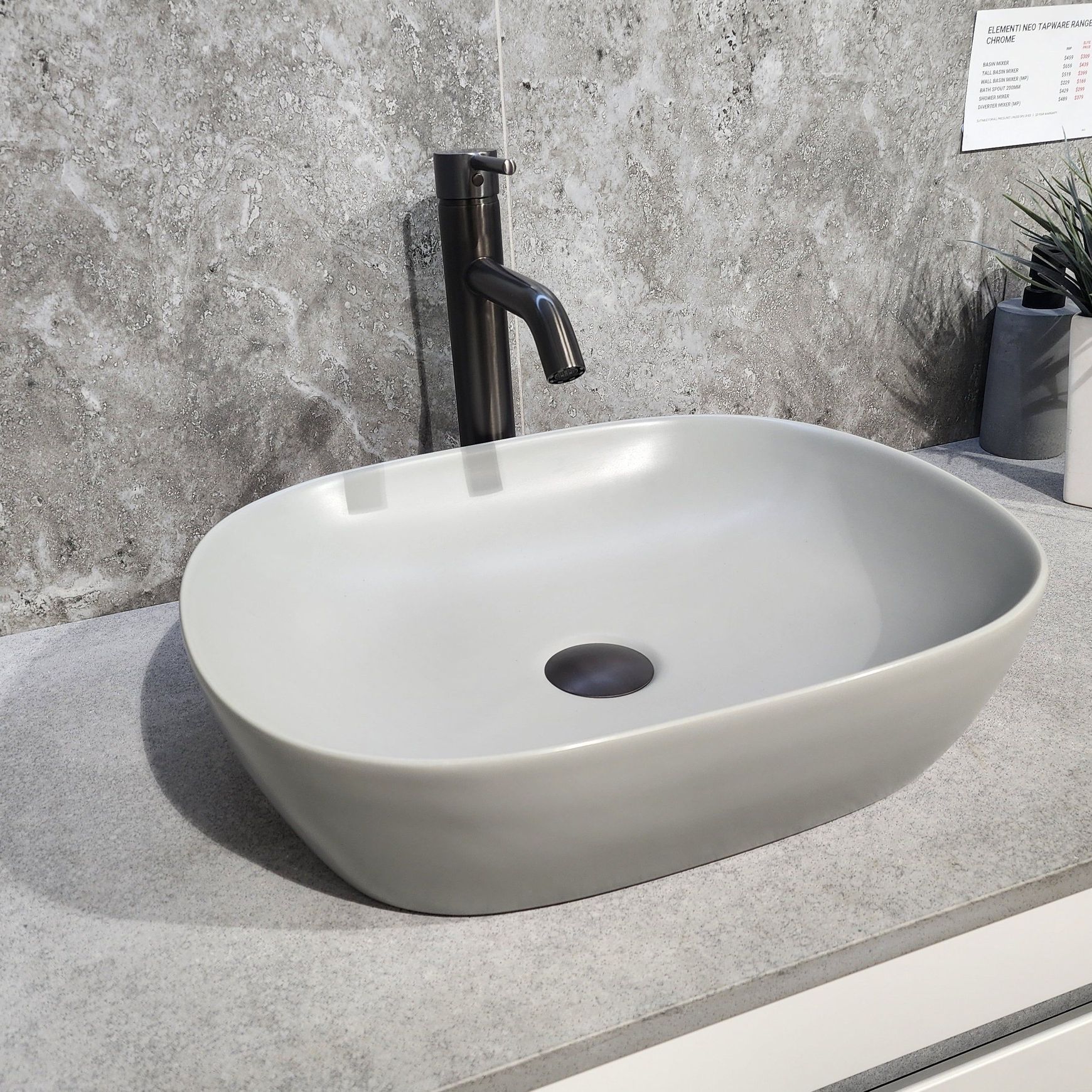 Code Pure Oval 470 Ceramic Vessel Basin Range