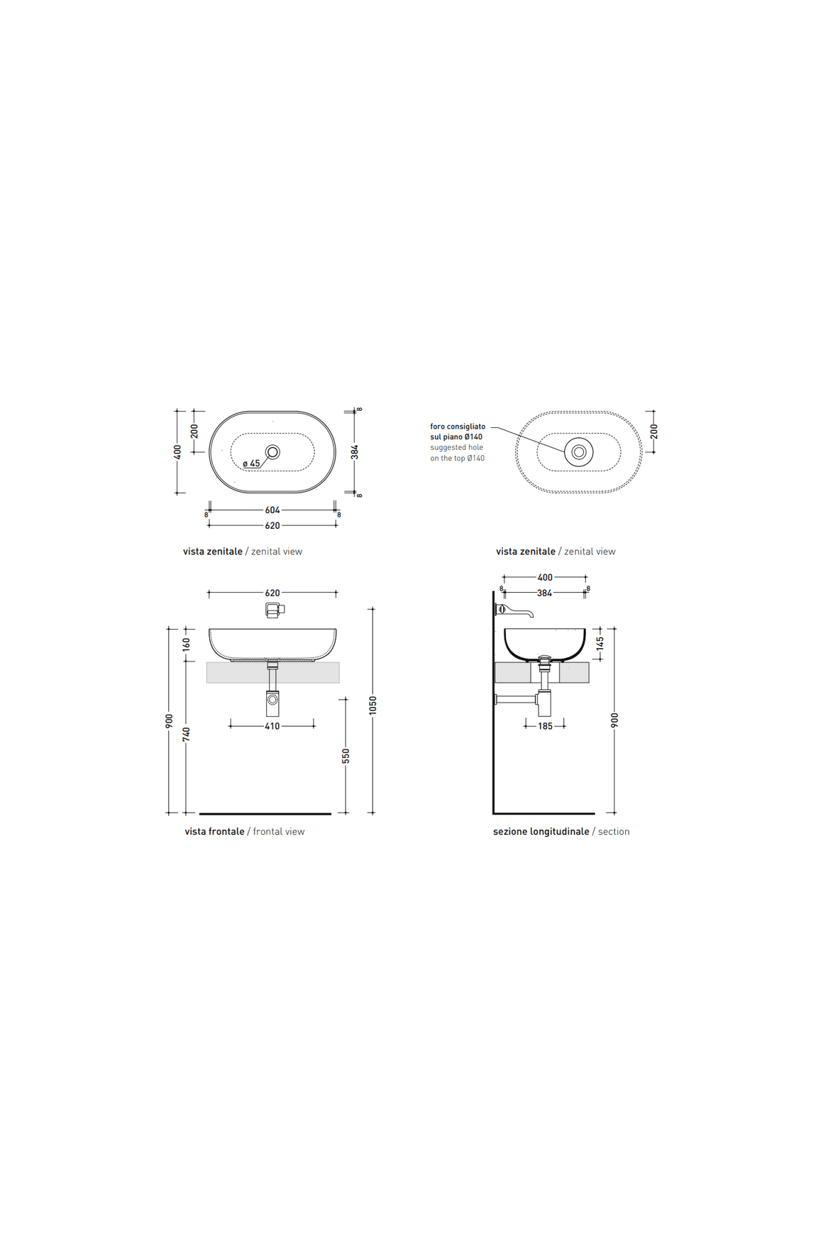 App Vessel Basin 620x400x160mm