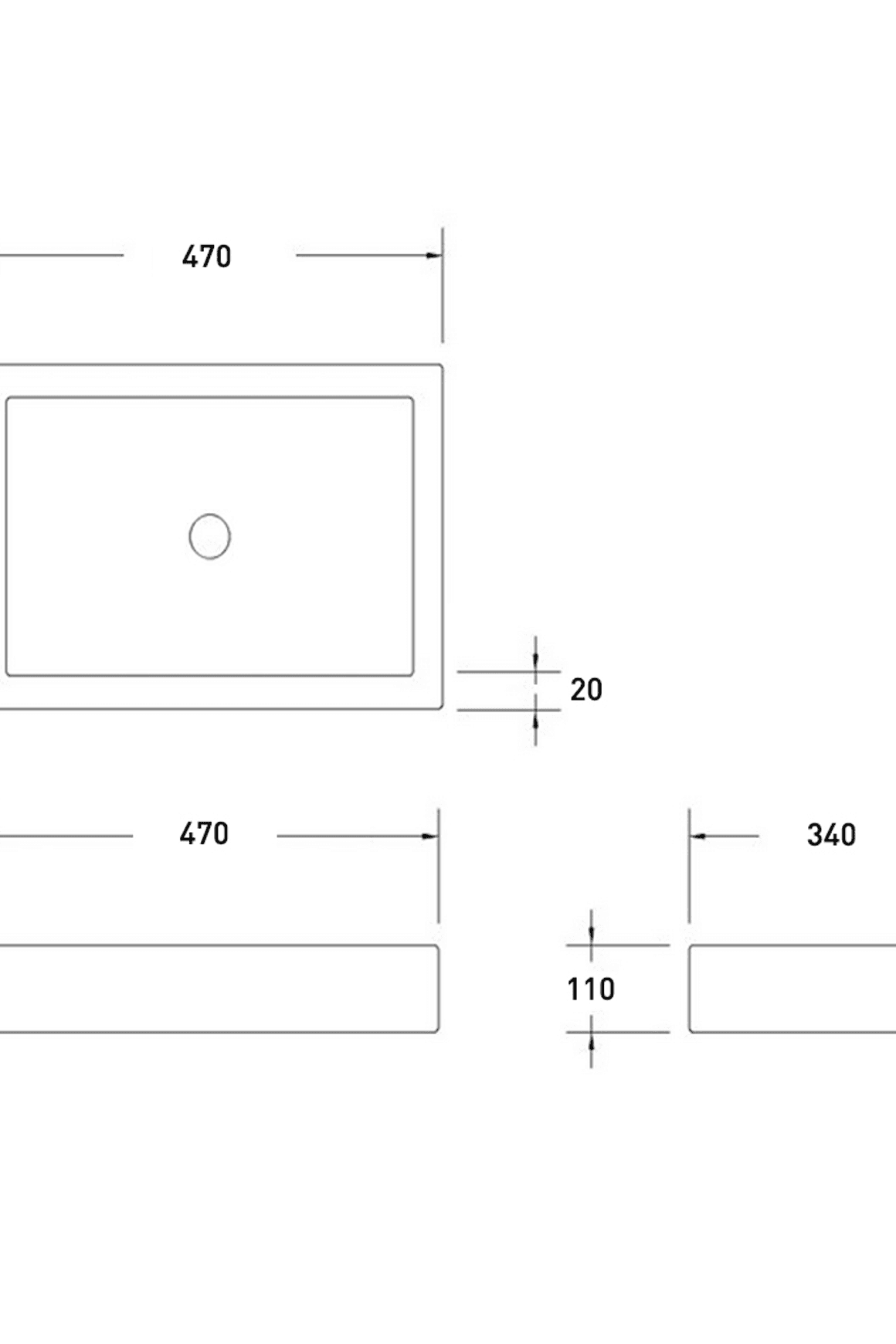 Elementi Bare Concrete Square Vessel Basin